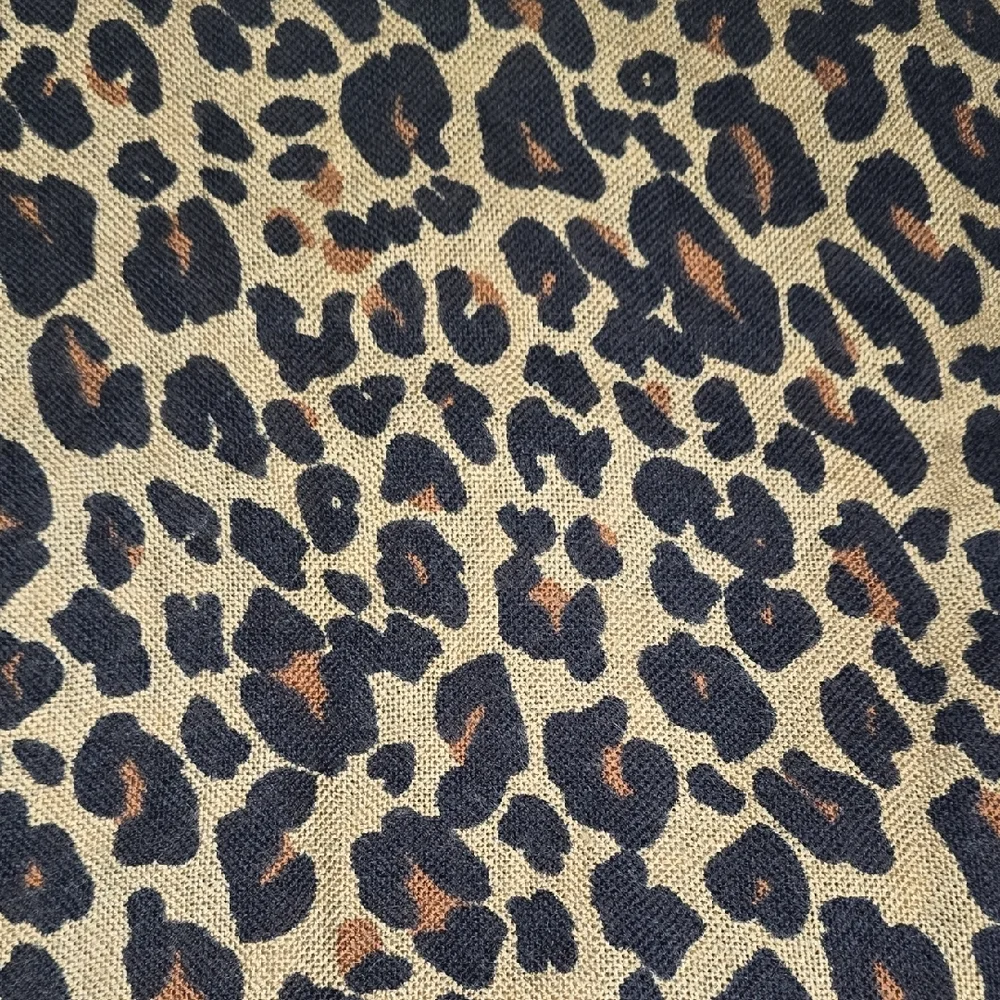 Cejon Leopard Print Scarf Wrap Tan Brown Black Acrylic Animal Print Blanket Shaw